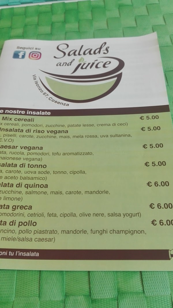 Salads And Juice, Cosenza