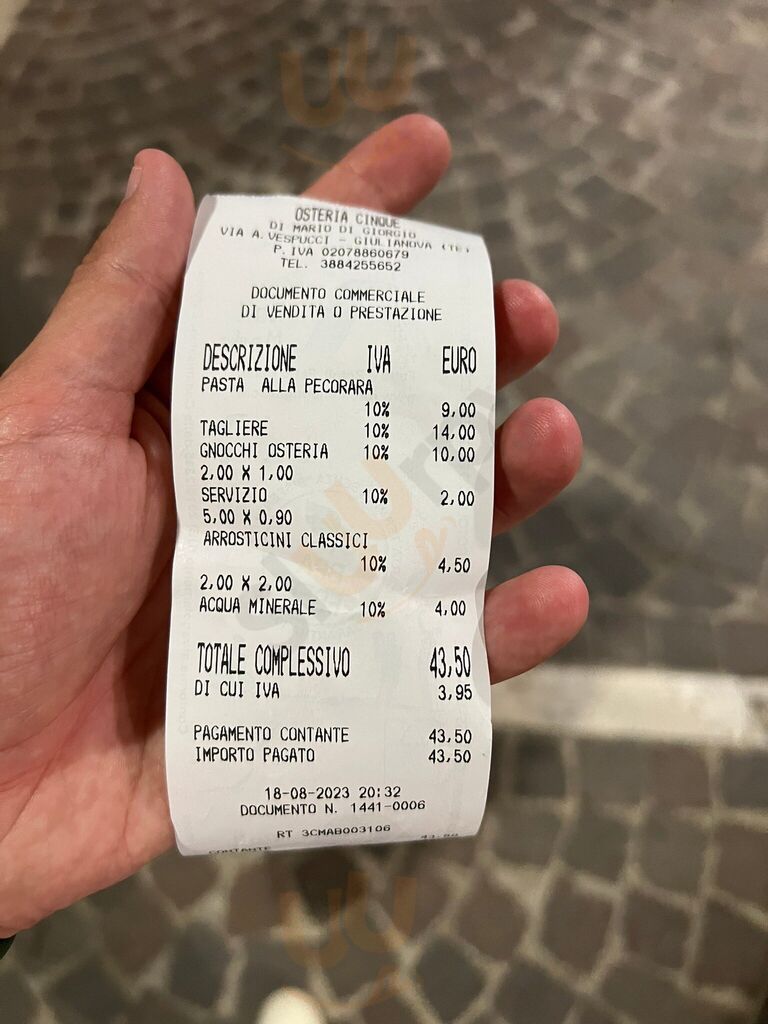 Foto di Osteria Numero 5 - 9/10