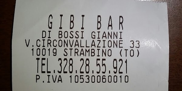 Gibi Bar, Strambino