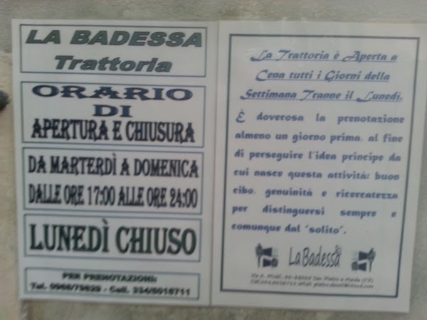 La Badessa Trattoria, San Pietro a Maida