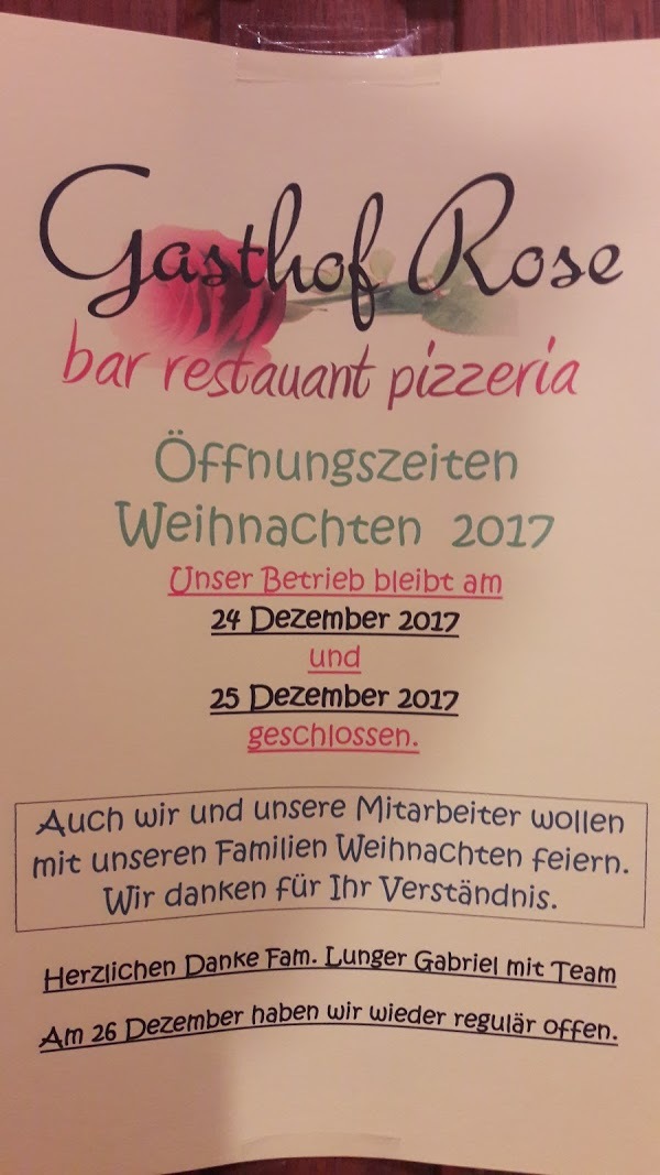 Gasthof Rose, Tiers