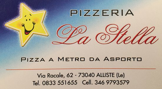 Pizzeria La Stella Di Cazzato Vincenzo Pizzeria, Alliste