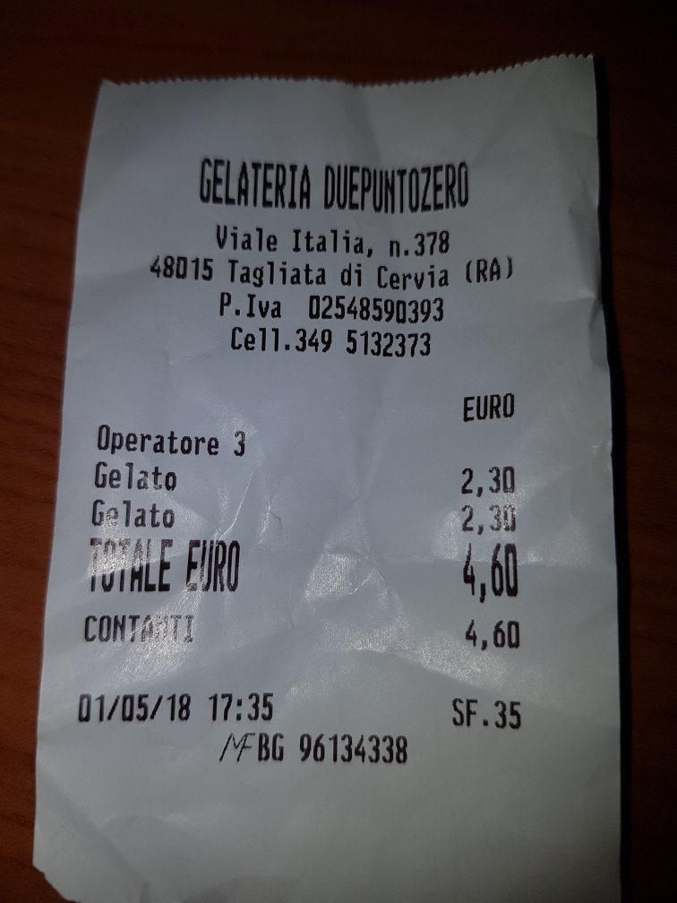 Gelateria Duepuntozero, Tagliata