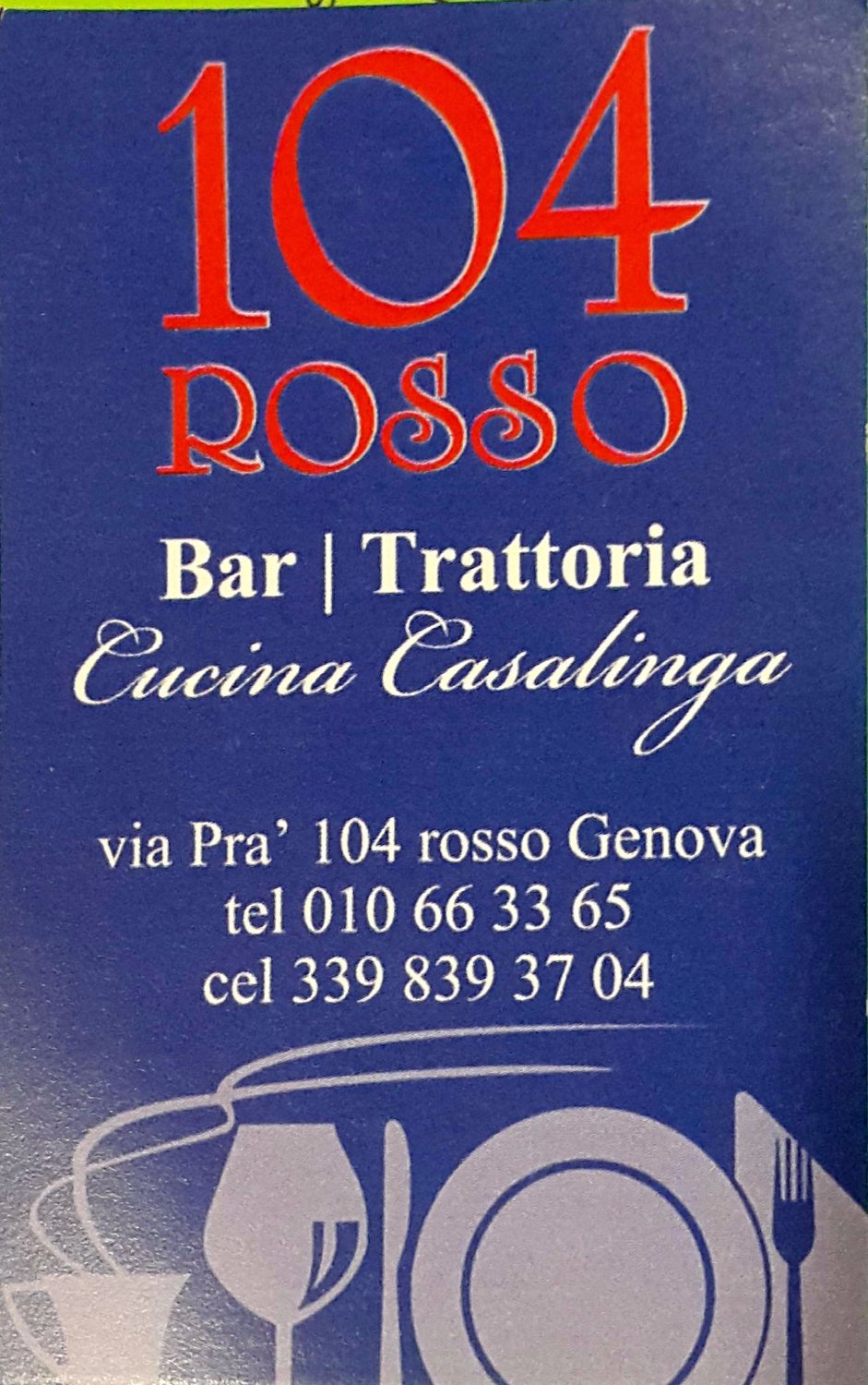 104 Rosso Di Silvestro Maurizio & C Snc Bar, Genova