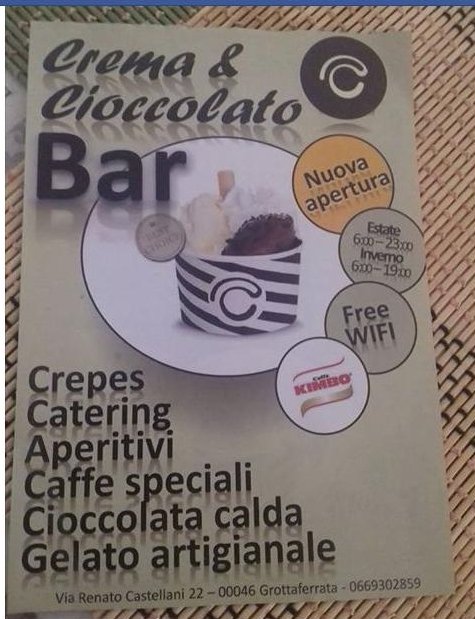 Crema&cioccolato, Grottaferrata