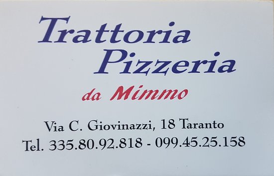 Trattoria Pizzeria Mimmo & Matteo, Taranto