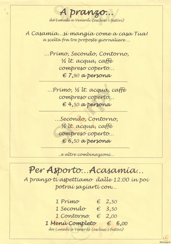 Pizza e Carbone Acasamia  Firenze menù 1 pagina