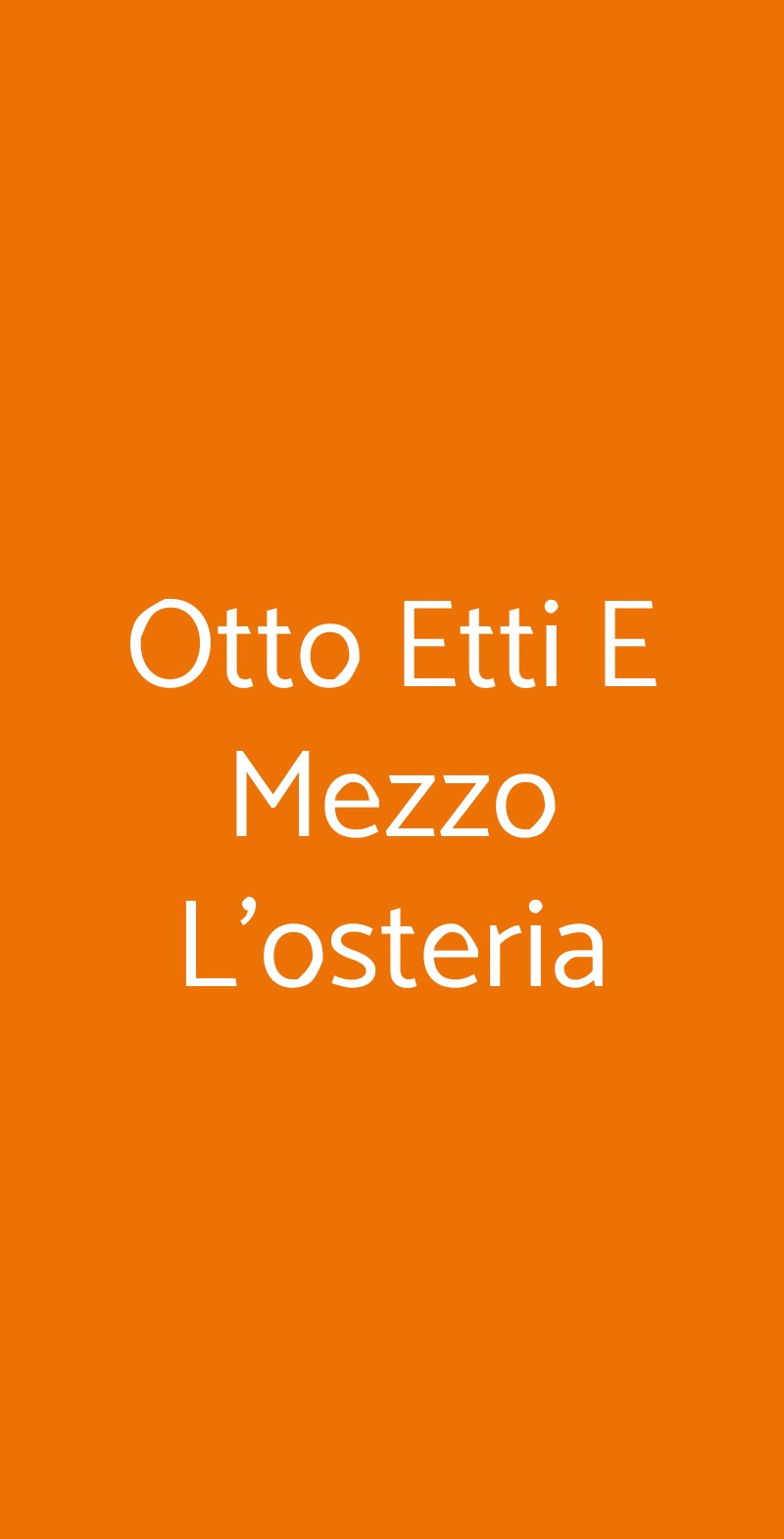 Otto Etti E Mezzo L'osteria Viareggio menù 1 pagina