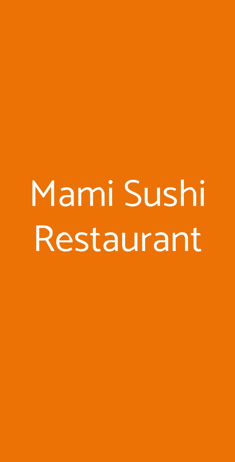 Mami Sushi Restaurant Pietrasanta menù 1 pagina