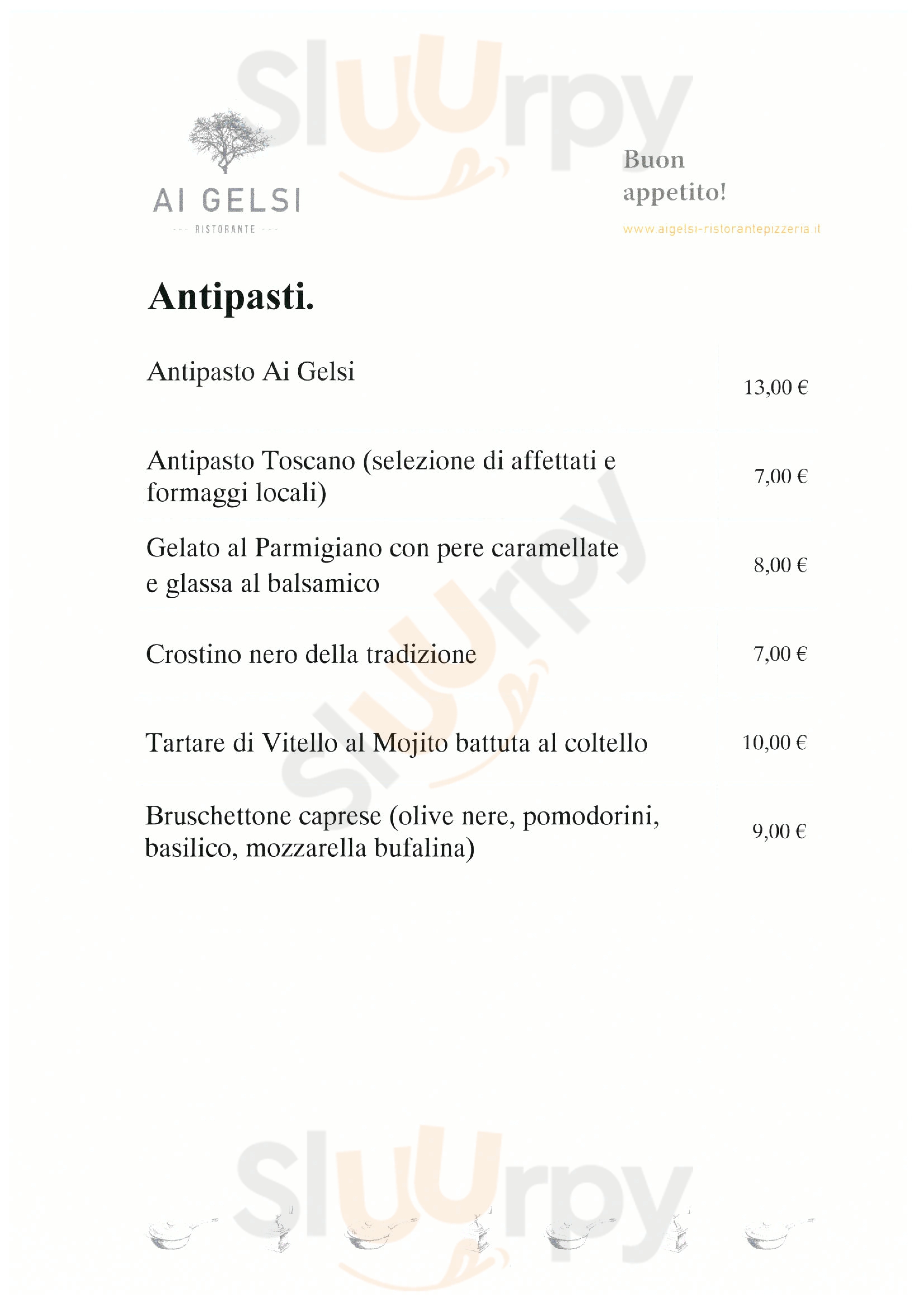 Ai Gelsi Arezzo menù 1 pagina