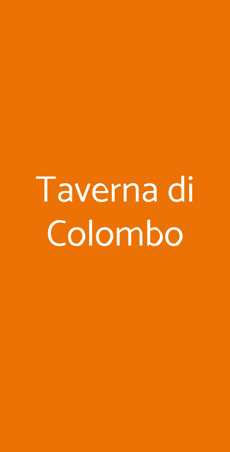 Taverna di Colombo Genova menù 1 pagina