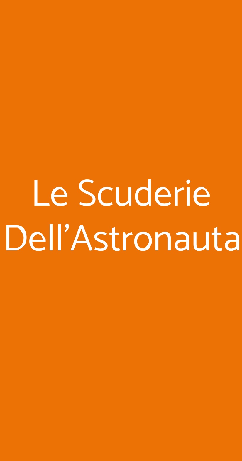 Le Scuderie Dell'Astronauta Genova menù 1 pagina
