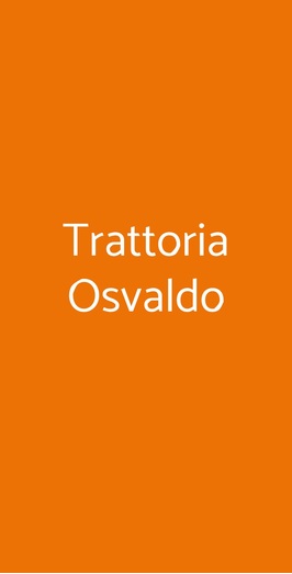 Trattoria Osvaldo, Genova