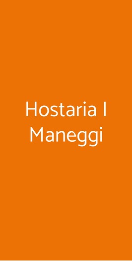 Hostaria I Maneggi, Genova