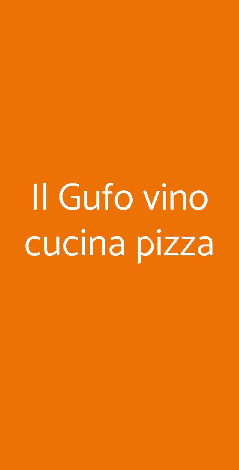 Il Gufo vino cucina pizza Genova menù 1 pagina