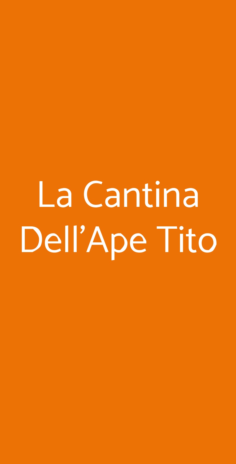 La Cantina Dell'Ape Tito Genova menù 1 pagina