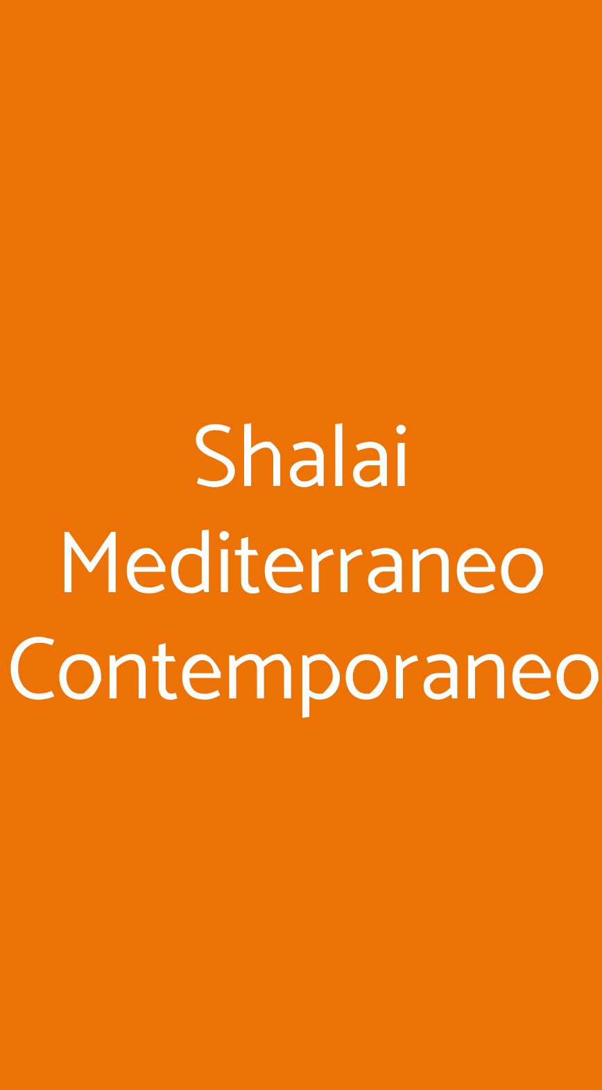 Shalai Mediterraneo Contemporaneo Genova menù 1 pagina