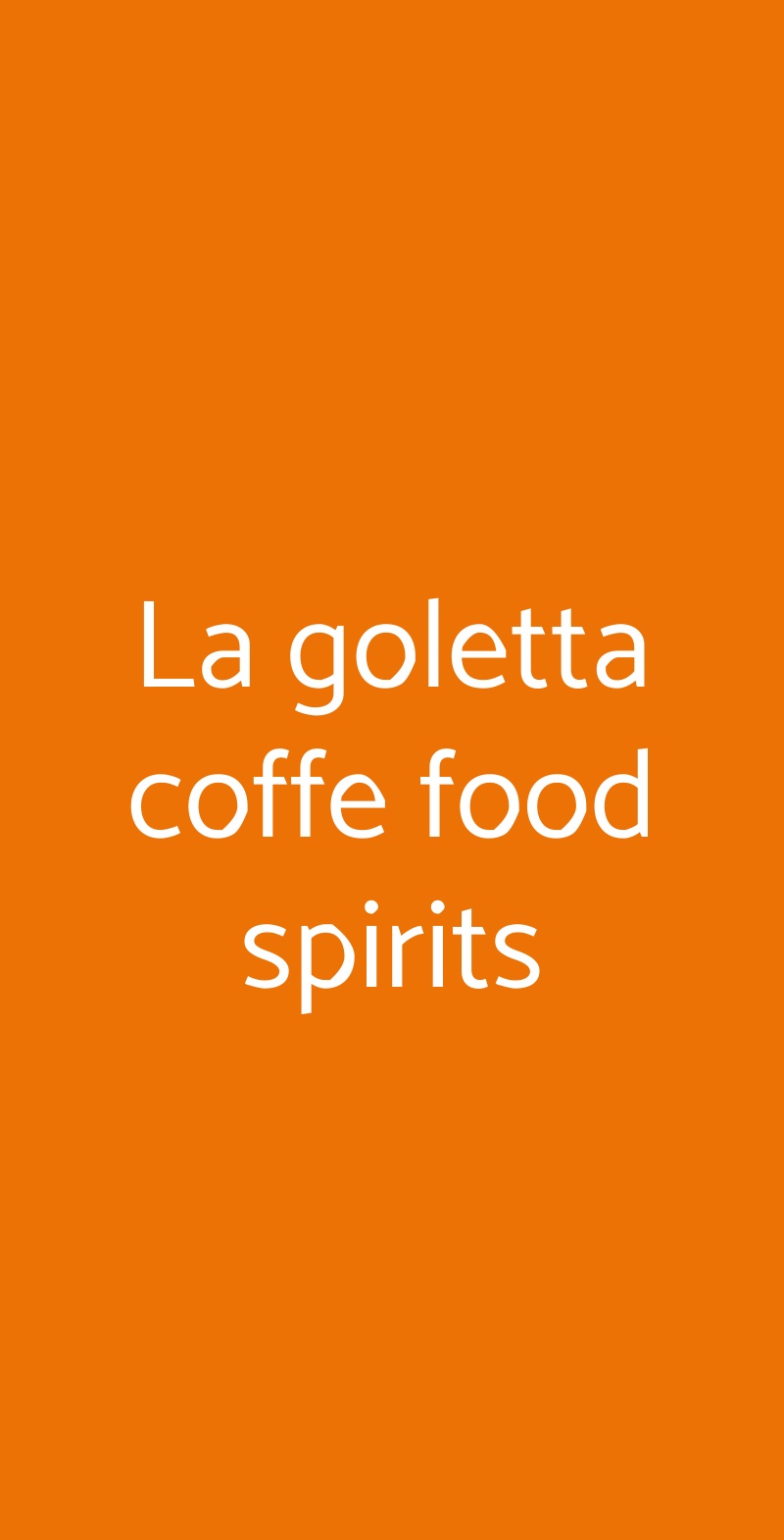 La goletta coffe food spirits Genova menù 1 pagina
