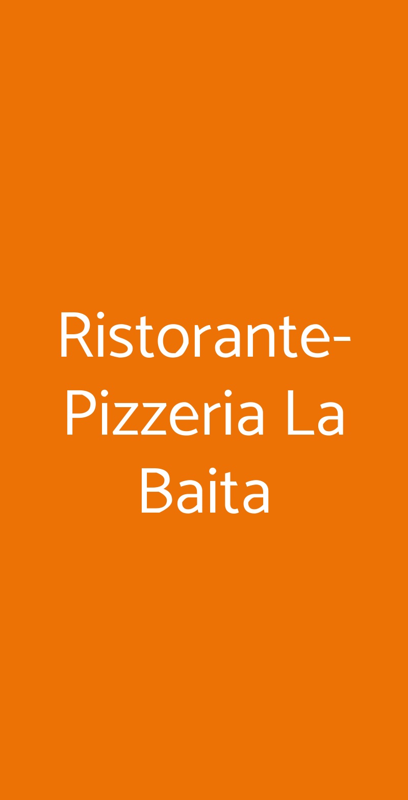 Ristorante-Pizzeria La Baita Genova menù 1 pagina