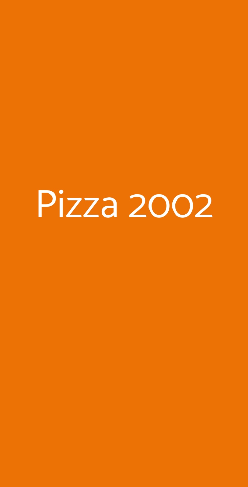 Pizza 2002 Genova menù 1 pagina