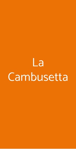 La Cambusetta, Genova
