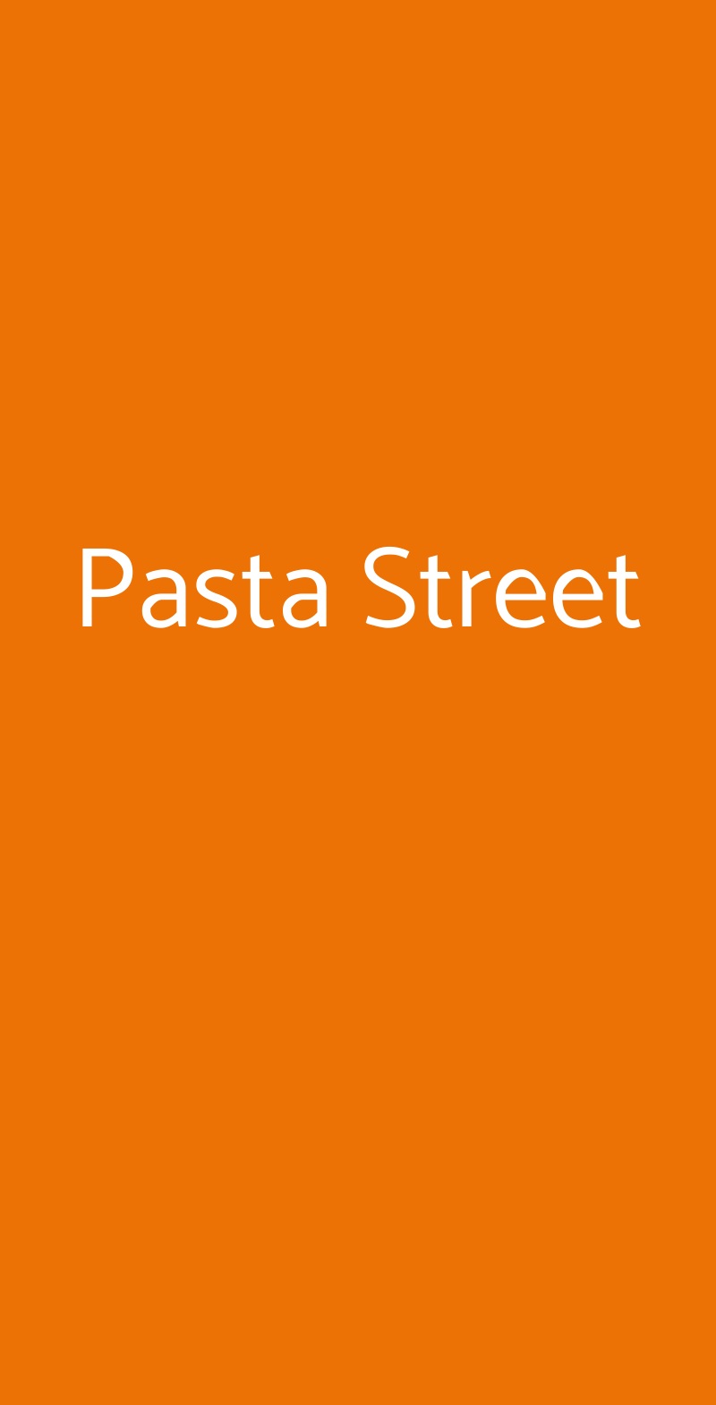 Pasta Street Genova menù 1 pagina