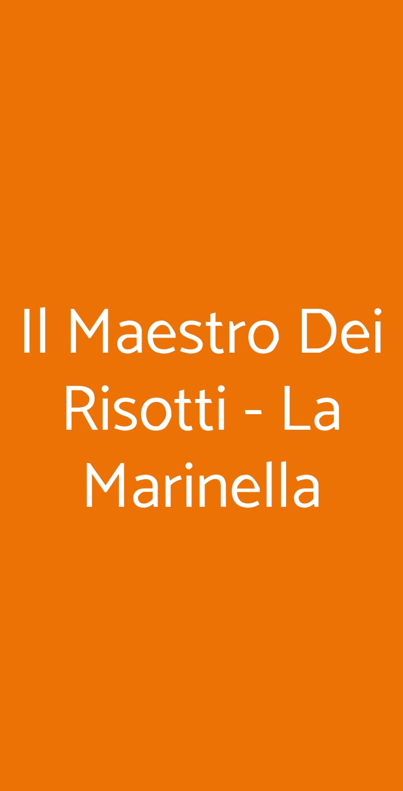 Il Maestro Dei Risotti - La Marinella Genova menù 1 pagina