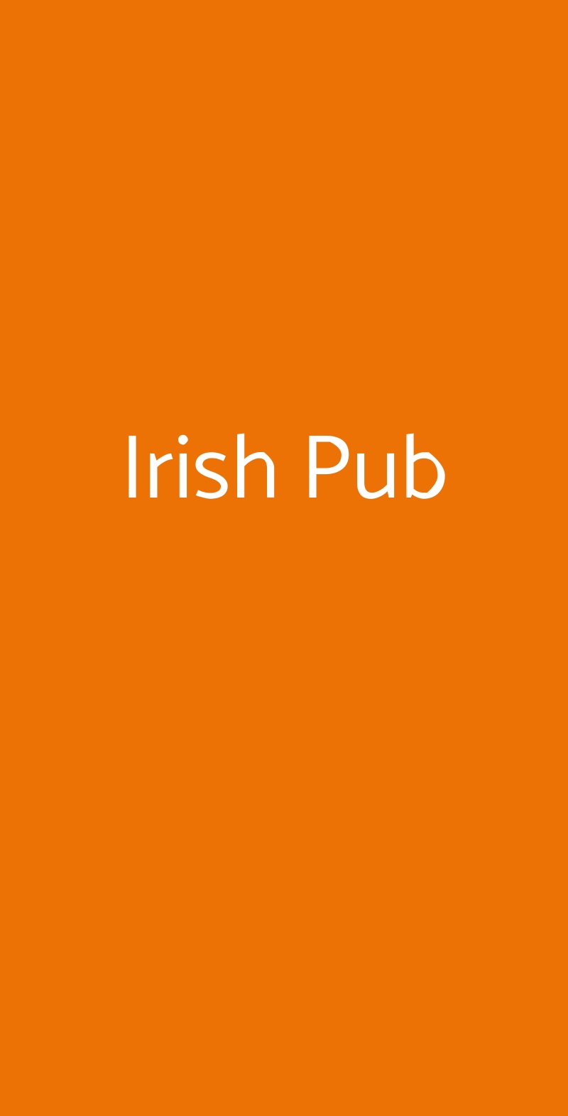 Irish Pub Genova menù 1 pagina