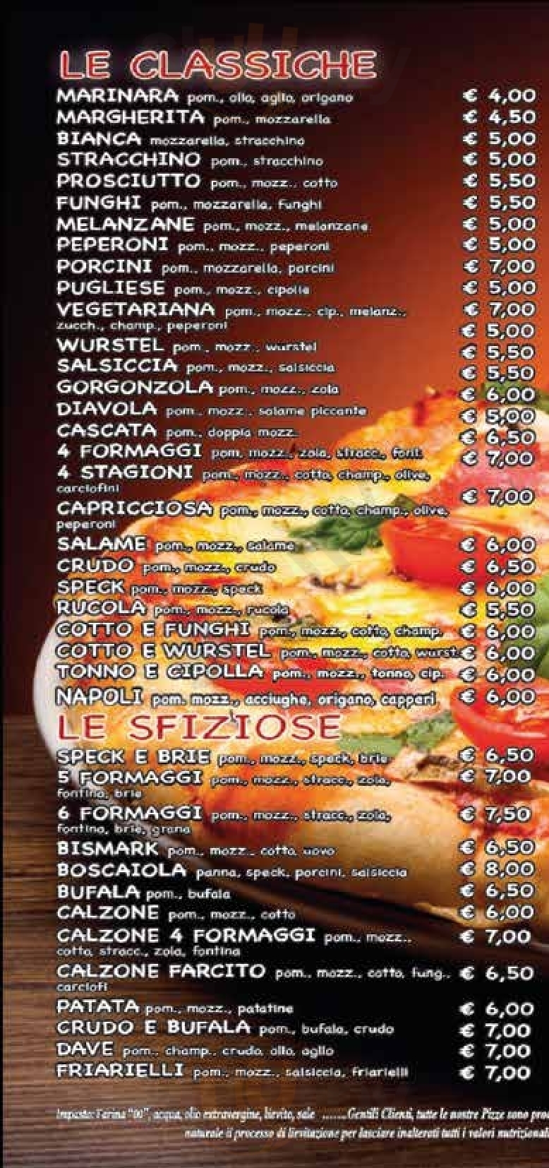 Pizzeria Superba Genova menù 1 pagina