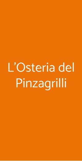 L'osteria Del Pinzagrilli, Guardistallo