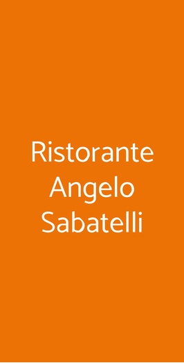 Ristorante Angelo Sabatelli