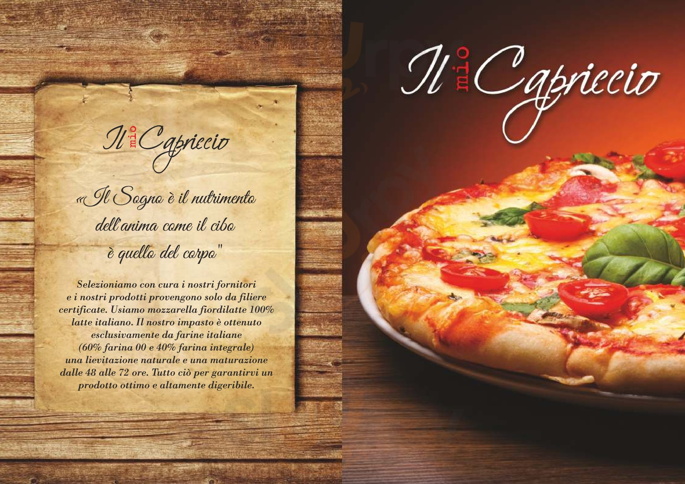 Il Mio Capriccio - Ristorante Pizzeria Pisa menù 1 pagina