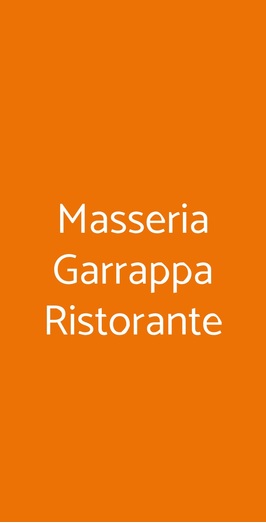 Masseria Garrappa Ristorante, Monopoli