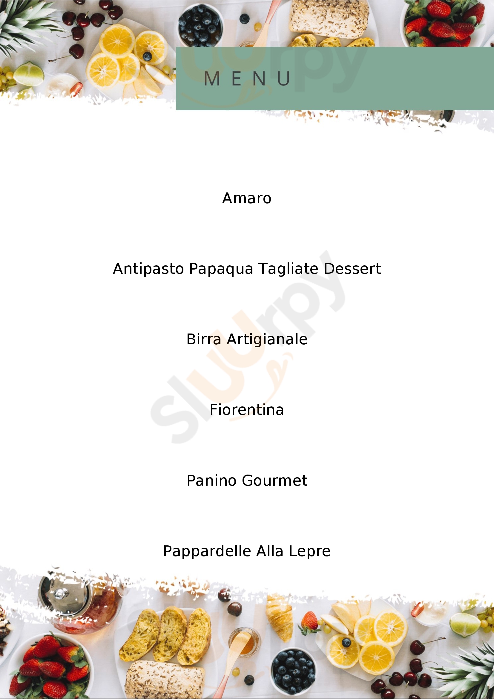 Papacqua Castellina Marittima menù 1 pagina