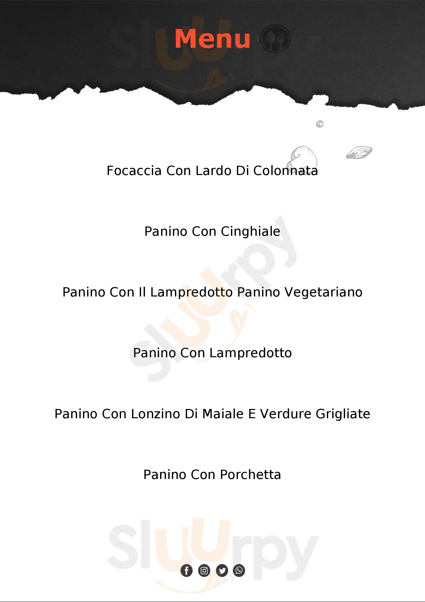 Panineria Al Vicolino Volterra menù 1 pagina