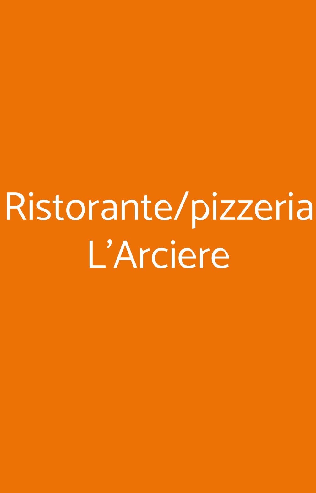 Ristorante/pizzeria L'Arciere Pisa menù 1 pagina
