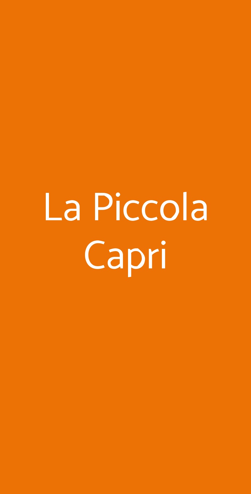 La Piccola Capri Pisa menù 1 pagina
