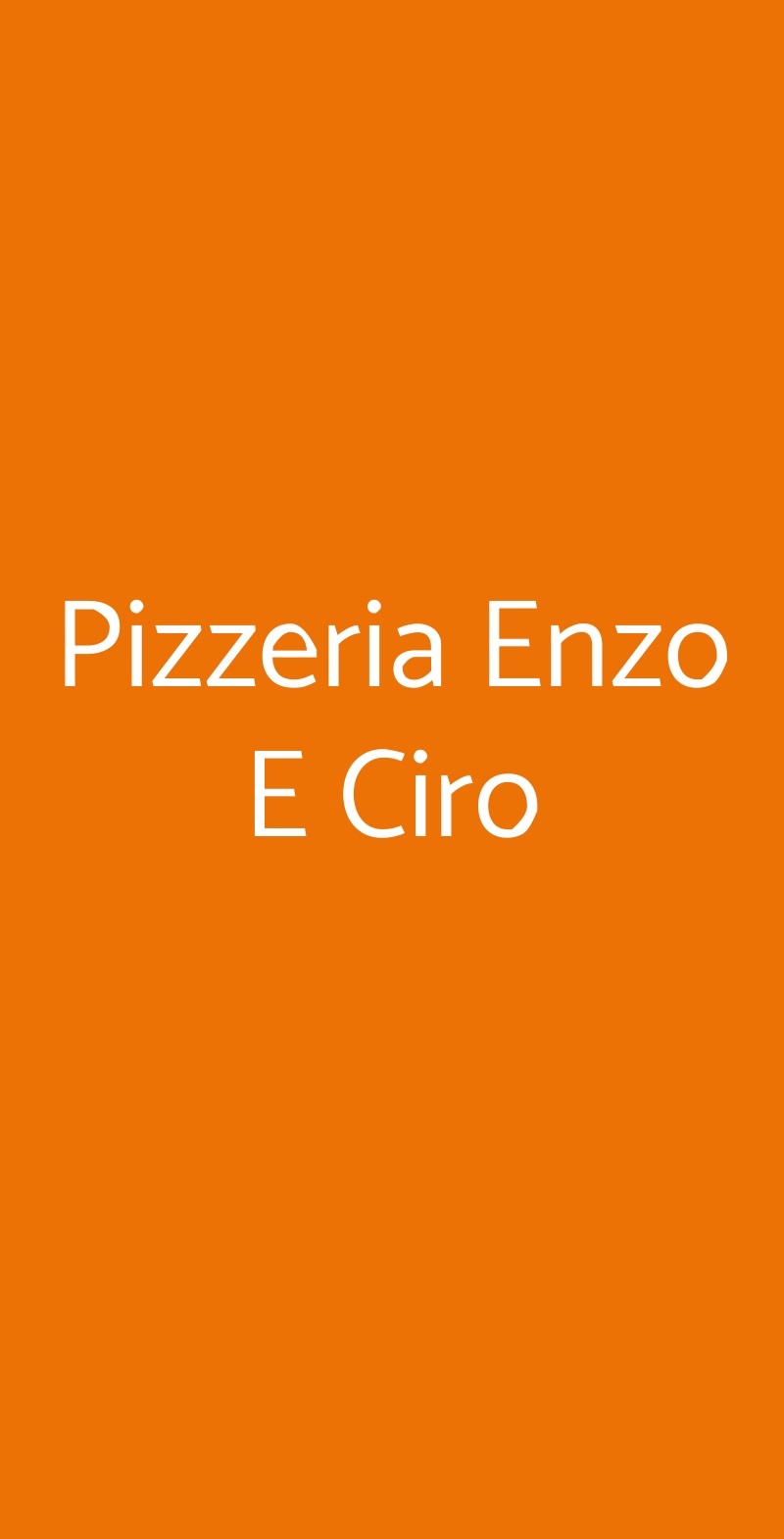 Pizzeria Enzo E Ciro Bari menù 1 pagina