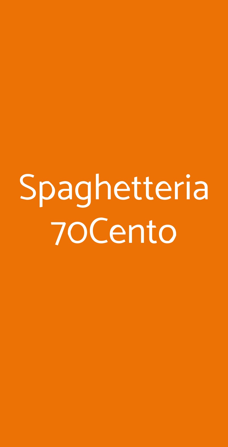 Spaghetteria 70Cento Bari menù 1 pagina
