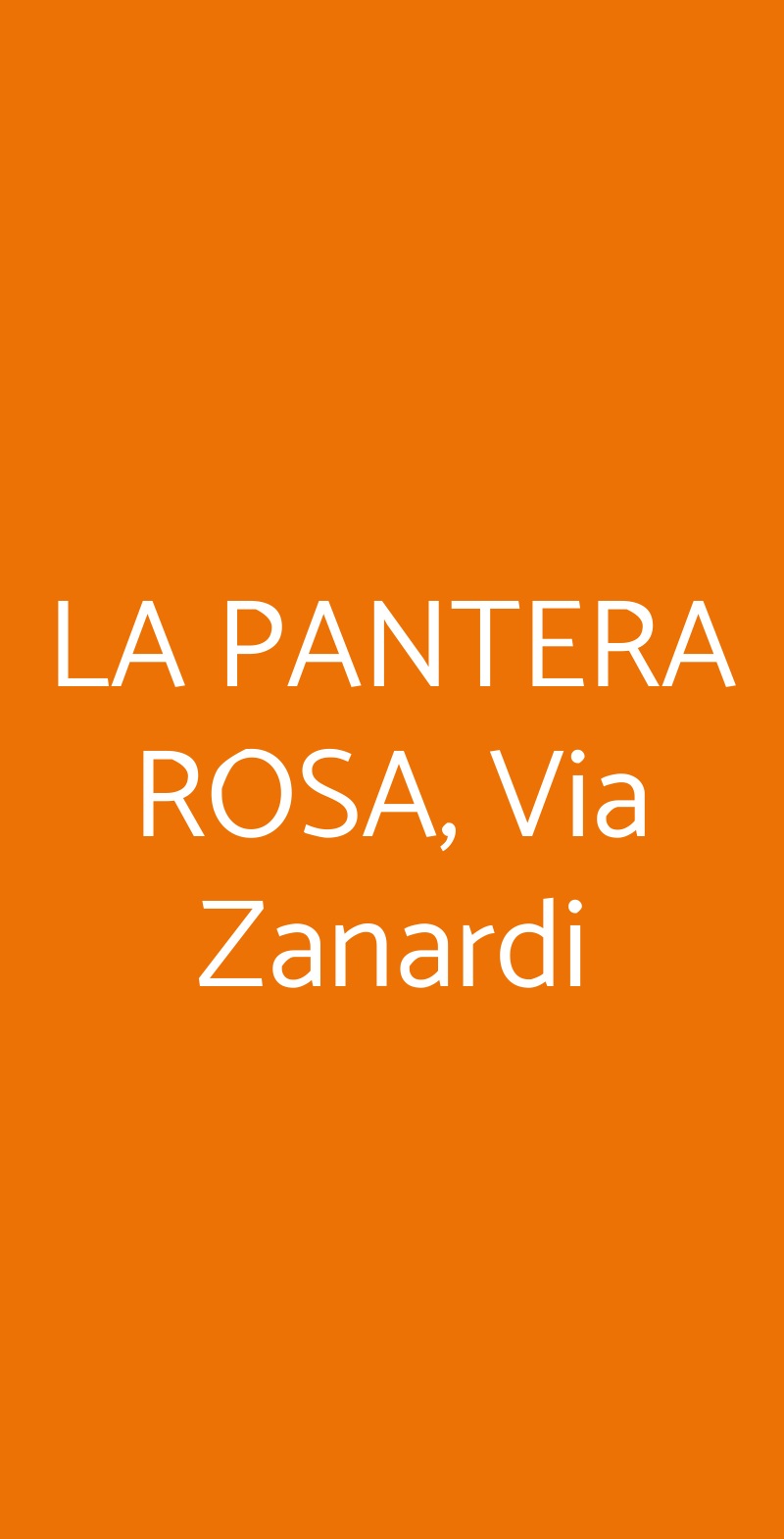 LA PANTERA ROSA, Via Zanardi Bologna menù 1 pagina