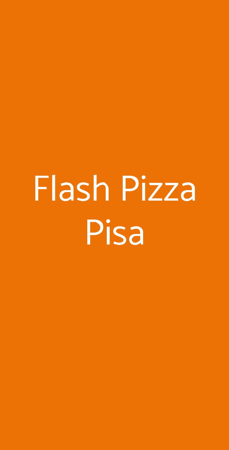 Flash Pizza Pisa Pisa menù 1 pagina