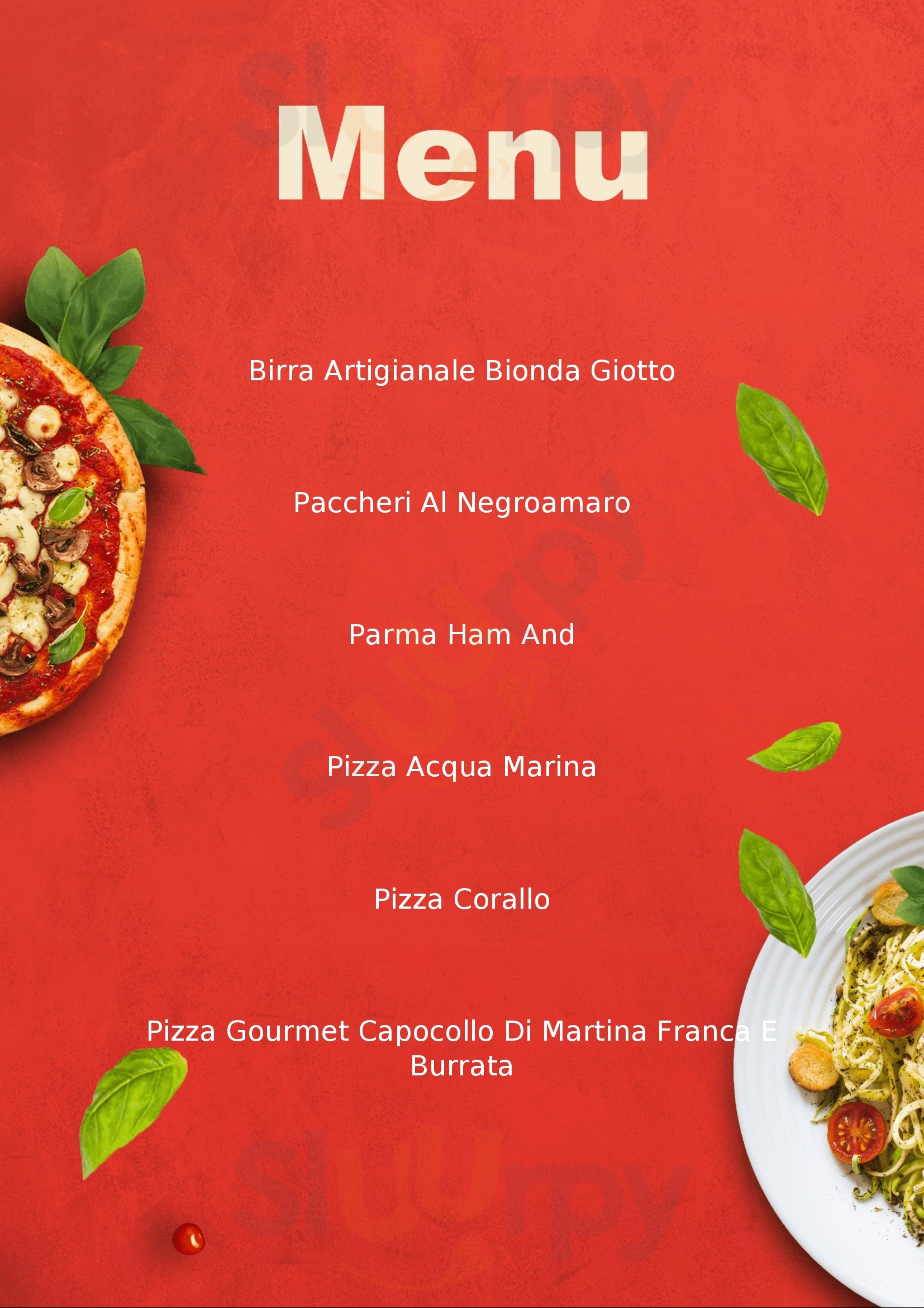 Giotto - Pizza a 360 Bari menù 1 pagina