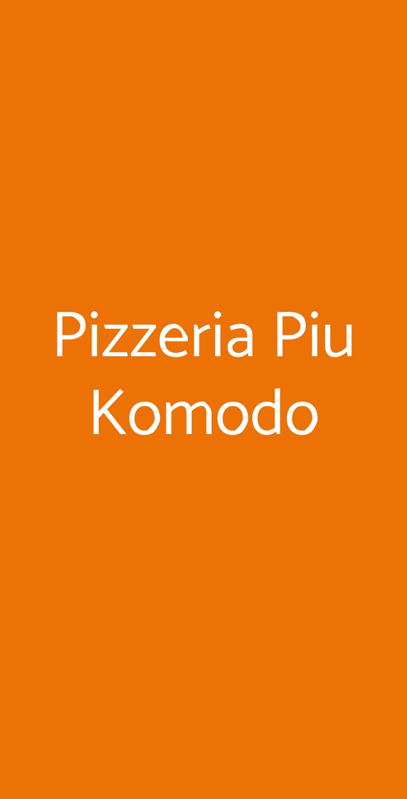 Pizzeria Piu Komodo Bari menù 1 pagina