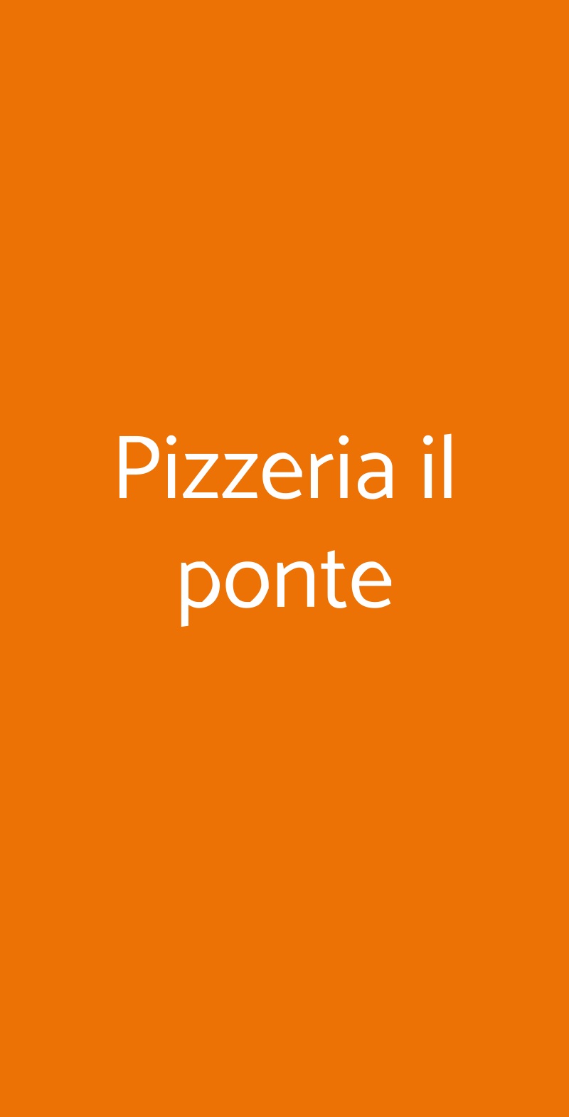 Pizzeria il ponte Pisa menù 1 pagina