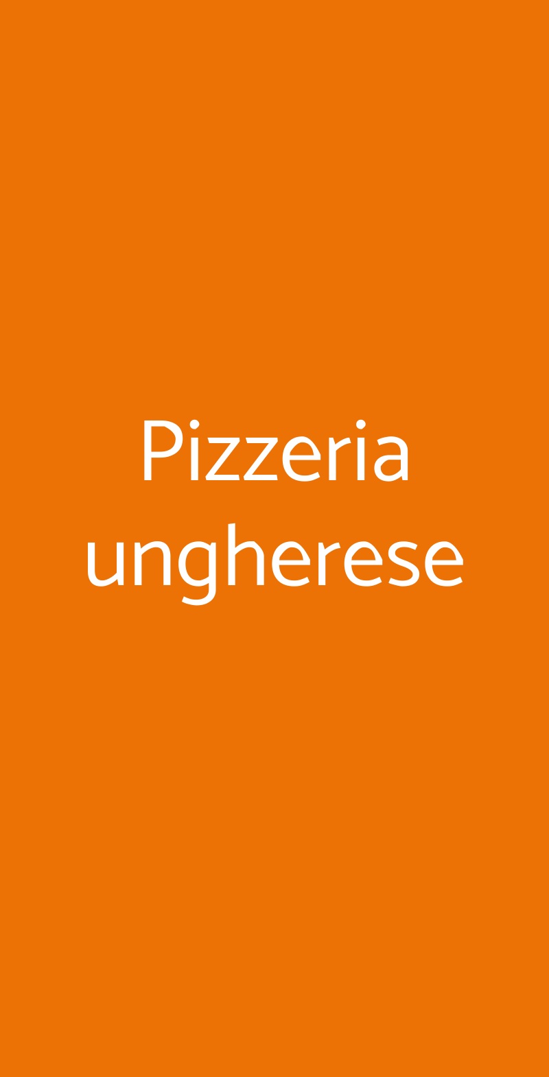 Pizzeria ungherese Pisa menù 1 pagina