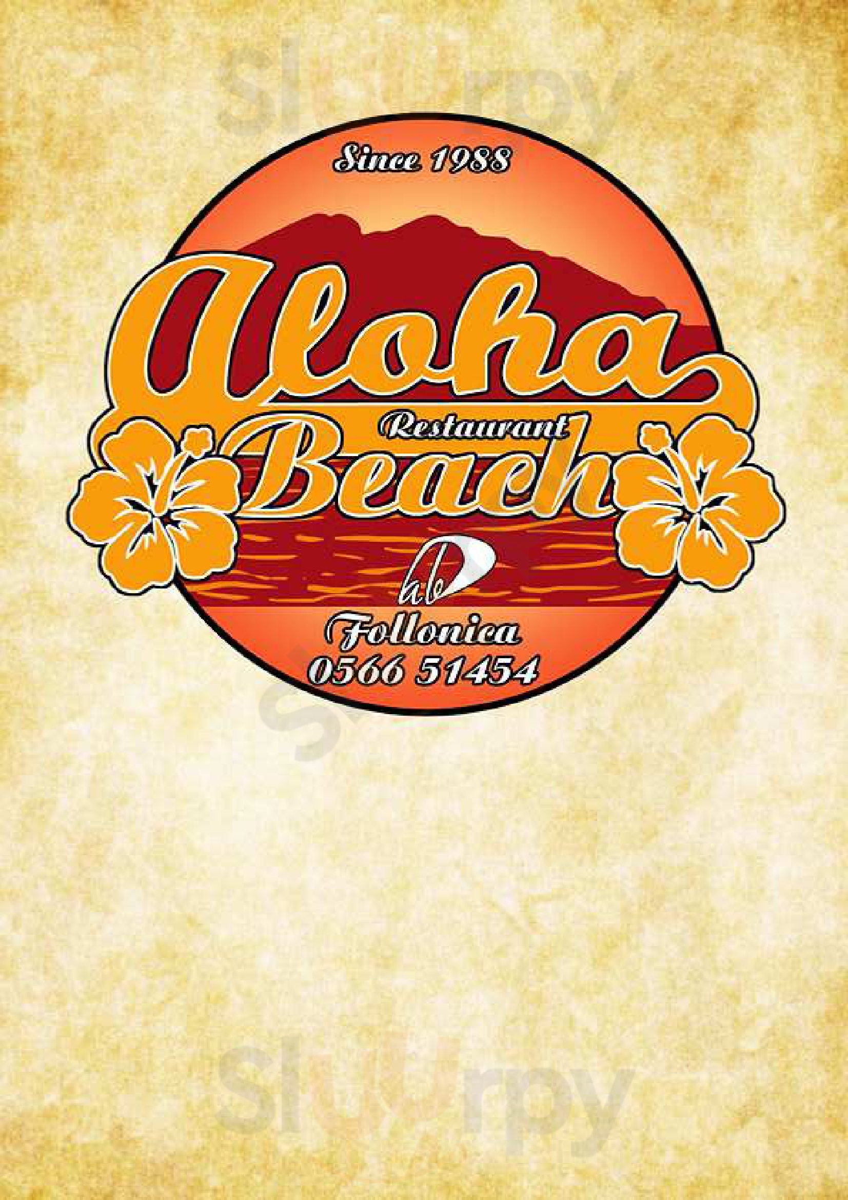 Aloha Beach Ristorante Pizzeria Follonica menù 1 pagina