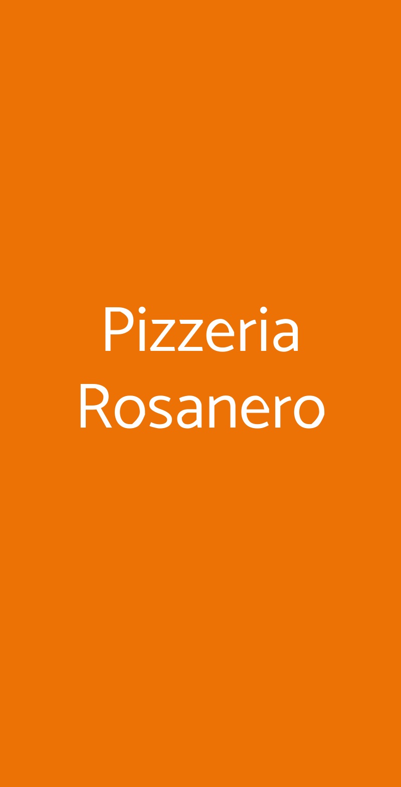 Pizzeria Rosanero Cascina menù 1 pagina