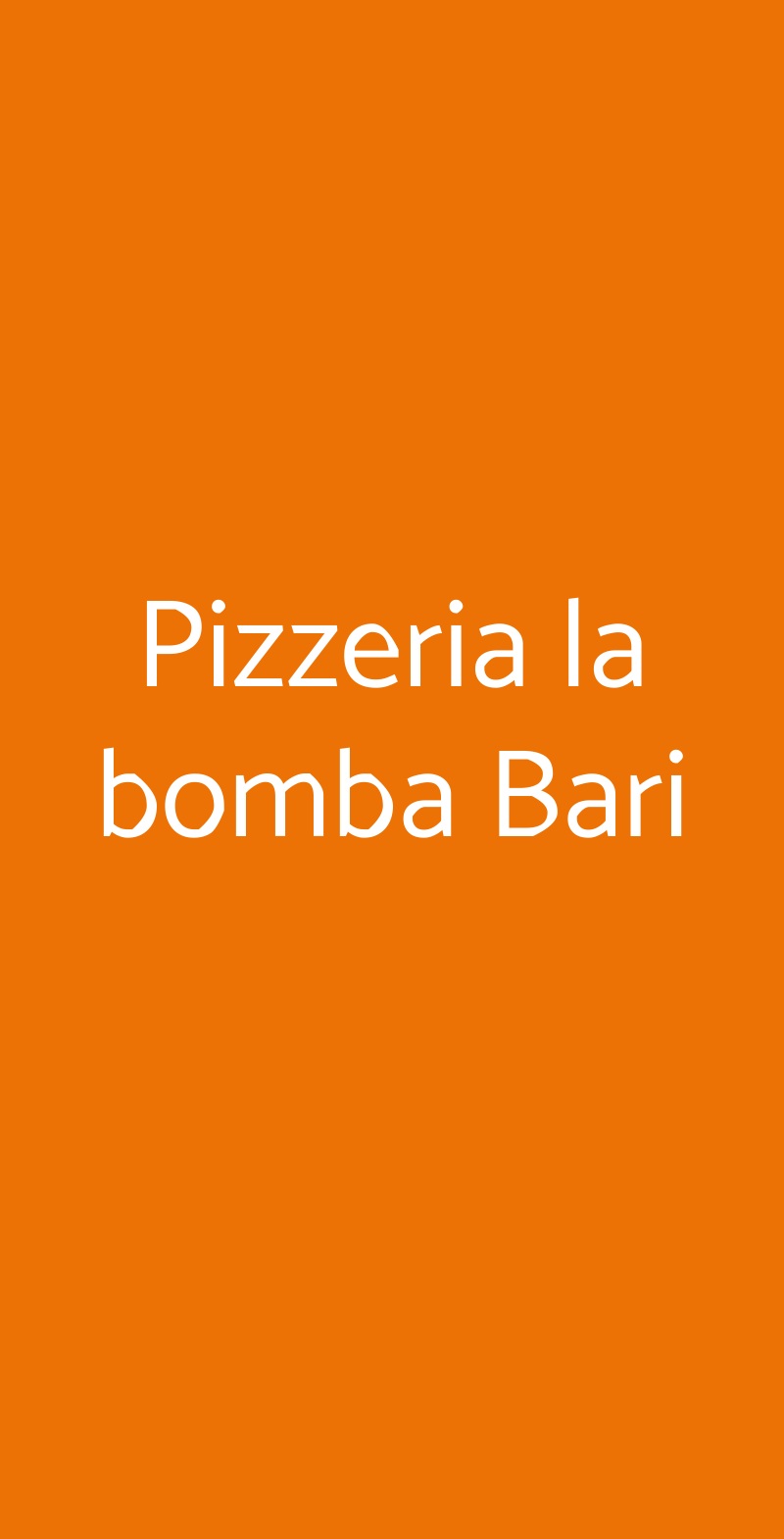 Pizzeria la bomba Bari Bari menù 1 pagina