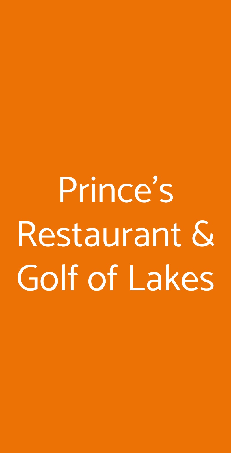 Prince's Restaurant & Golf of Lakes Travedona-Monate menù 1 pagina