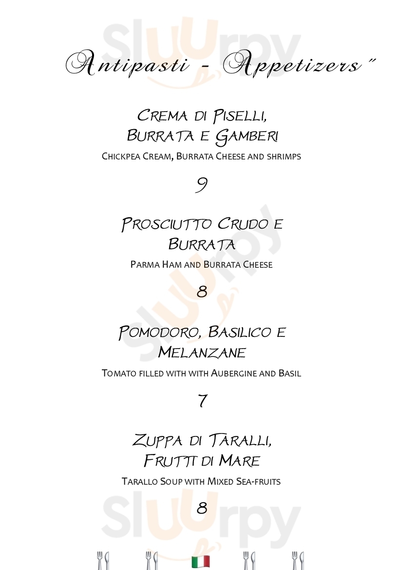 La Foggia Alberobello menù 1 pagina